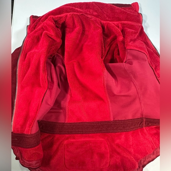 A267 Lululemon Pedal Power Jacket Burgundy Red Wine Sz 4 peplum fleece - Picture 7 of 15